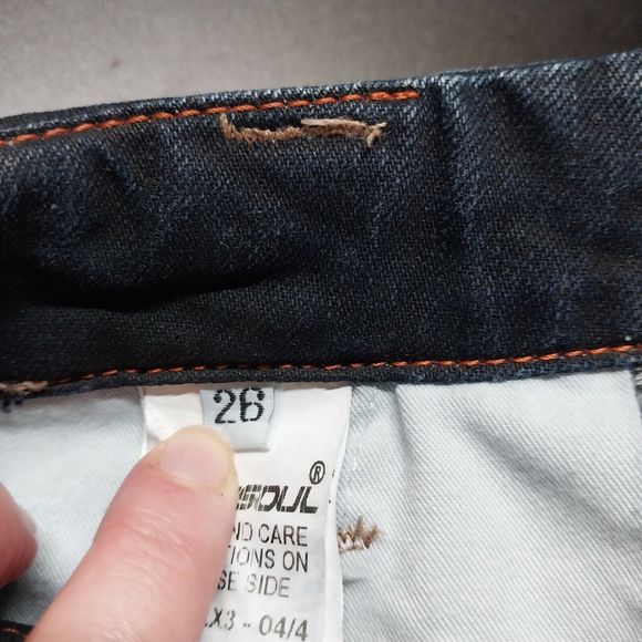 FREESOUL Funamentals Sake Jeans Straight Leg Low Rise W26 L33 Dark Blue Denim - Picture 11 of 15